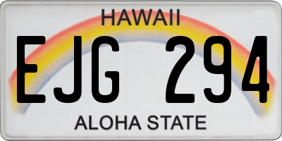 HI license plate EJG294
