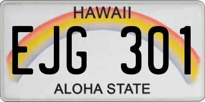 HI license plate EJG301