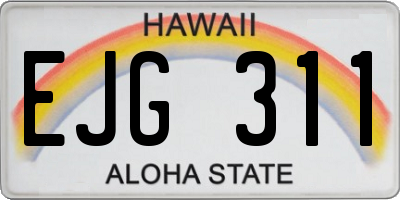 HI license plate EJG311