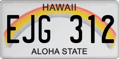 HI license plate EJG312