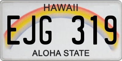 HI license plate EJG319