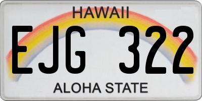 HI license plate EJG322