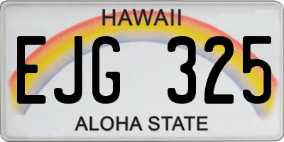 HI license plate EJG325
