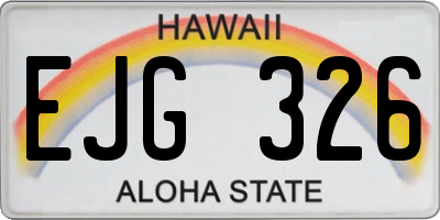 HI license plate EJG326