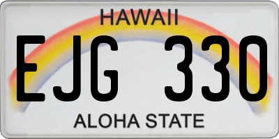 HI license plate EJG330