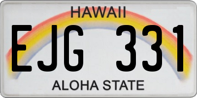 HI license plate EJG331