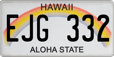 HI license plate EJG332
