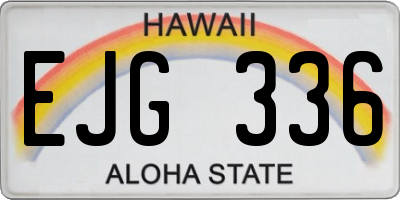 HI license plate EJG336