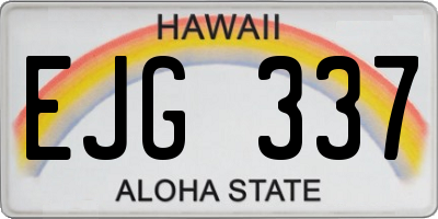HI license plate EJG337