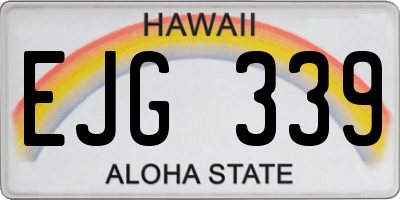 HI license plate EJG339