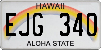 HI license plate EJG340