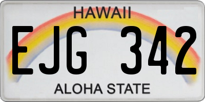 HI license plate EJG342