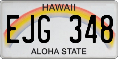 HI license plate EJG348