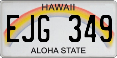 HI license plate EJG349