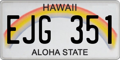HI license plate EJG351