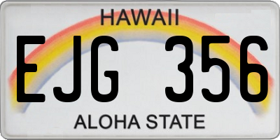 HI license plate EJG356