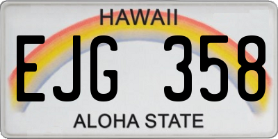 HI license plate EJG358