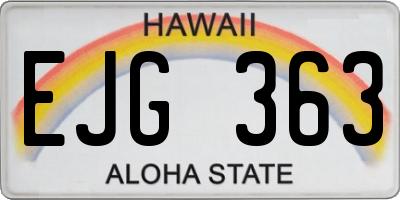 HI license plate EJG363