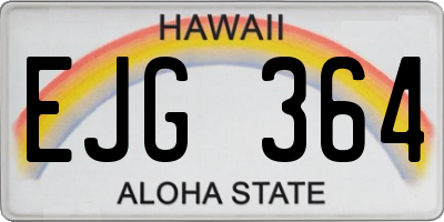 HI license plate EJG364