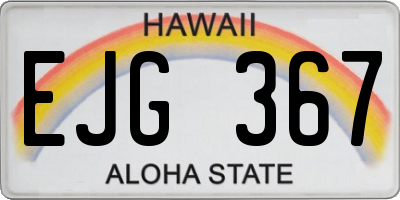 HI license plate EJG367