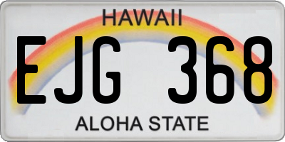 HI license plate EJG368