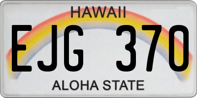 HI license plate EJG370