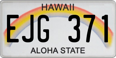 HI license plate EJG371