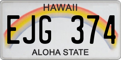 HI license plate EJG374