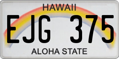HI license plate EJG375