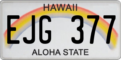 HI license plate EJG377