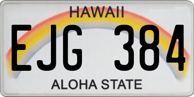 HI license plate EJG384