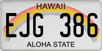 HI license plate EJG386