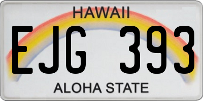 HI license plate EJG393