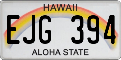 HI license plate EJG394