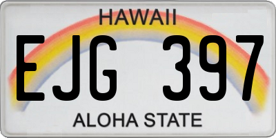 HI license plate EJG397