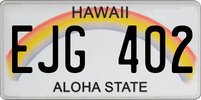 HI license plate EJG402