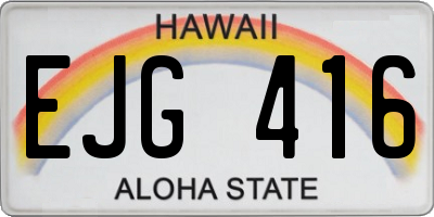 HI license plate EJG416