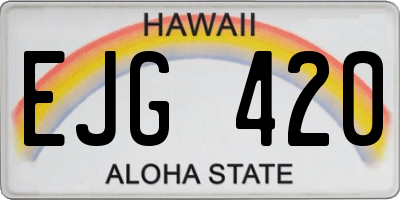 HI license plate EJG420