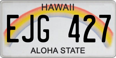 HI license plate EJG427