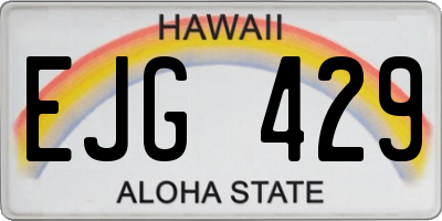 HI license plate EJG429
