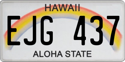 HI license plate EJG437