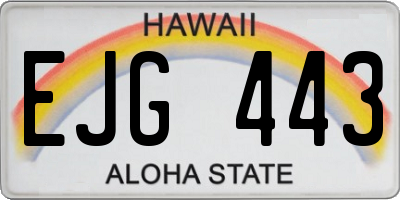 HI license plate EJG443