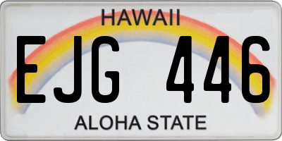HI license plate EJG446