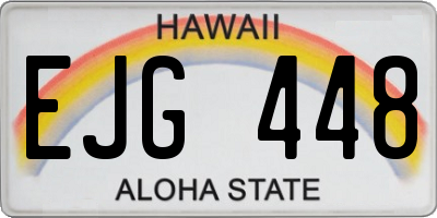 HI license plate EJG448