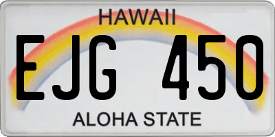 HI license plate EJG450
