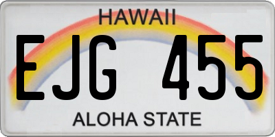 HI license plate EJG455