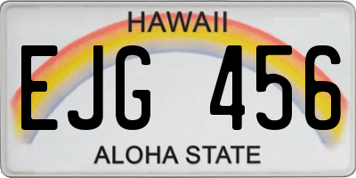HI license plate EJG456