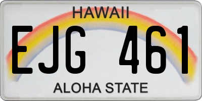 HI license plate EJG461