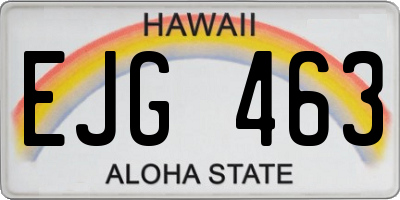 HI license plate EJG463