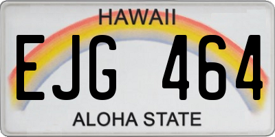 HI license plate EJG464